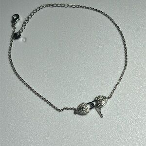 Heart & Key Ankle Bracelet 10” length including extension NWOT